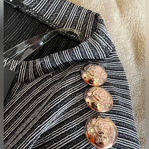 Fashion nova striped shiny long sleeve short dress with shoulder buttons